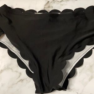 Black ruffled bikini bottoms